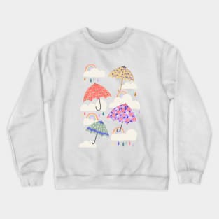 Spring Rain on Pink Crewneck Sweatshirt